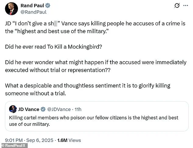 Senator Rand Paul and VP JD Vance Clash Over Venezuela Strike, Highlighting GOP Divide on Ethics and Legal Implications