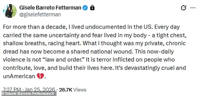 Breaking: Gisele Fetterman Condemns Husband's ICE Support Amid Fatal Shooting Debate