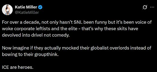 Katie Miller Condemns SNL's Border Czar Mockery, Accuses Show of 'Woke Corporate Leftist' Bias Post-Inauguration