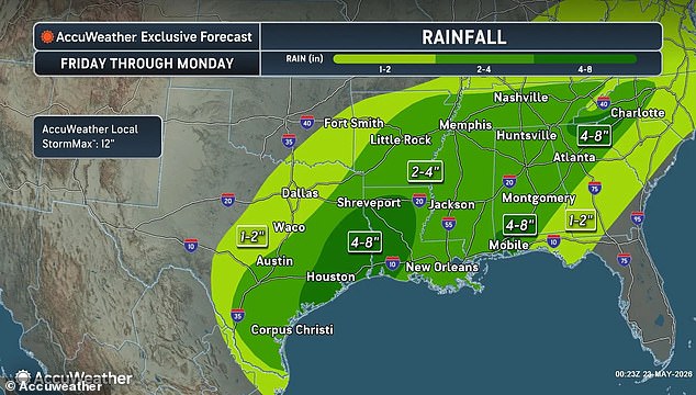 Memorial Day Weekend Brings Flash Floods and Extreme Cold to the South