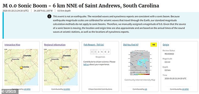 USGS confirms sonic boom hit East Coast homes near SpaceX launch.